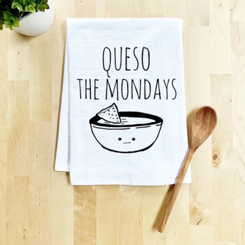 Moonlight Makers: Queso the Mondays Tea Towel